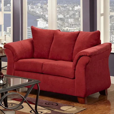 Two-Seat Loveseat with Flared Armrests